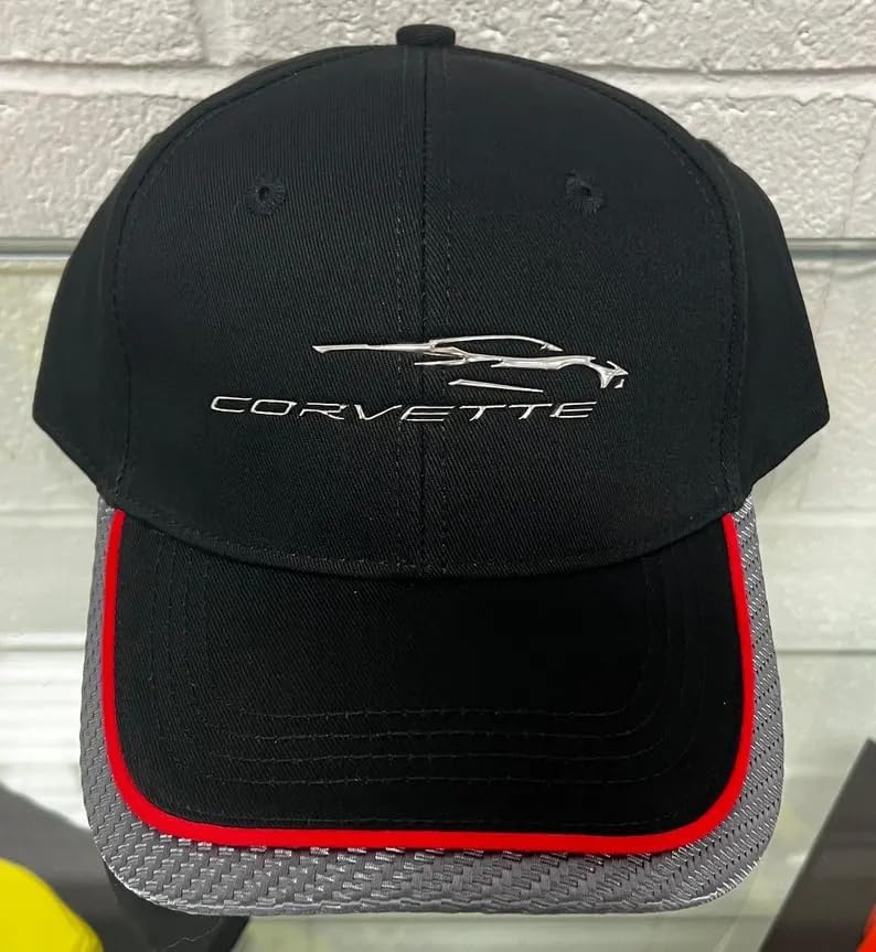 SR1 Performance C8 Corvette Next Generation Gesture Logo Hat - Chevrolet Performance Cap with Carbon Fiber Accent & Red Stripe - Image 4